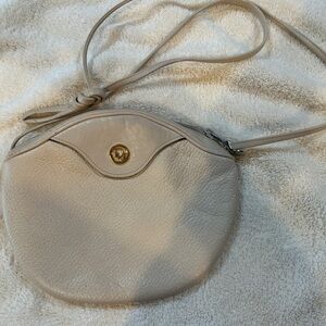 Christian Dior Vintage Cream Crossbody Bag with Gold Accent